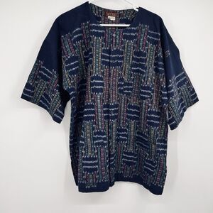 Womens VTG Village Weaver 100% Cotton Blouse Boho Festival Hippie Peasant